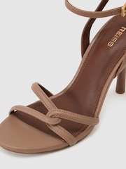 Reiss Neutral Annabelle Leather Link Strap Stiletto Sandals - Image 5 of 5