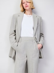 Ro&Zo Neutral Houndstooth Oversized Blazer - Εικόνα 3 του 7