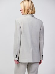 Ro&Zo Neutral Houndstooth Oversized Blazer - Εικόνα 6 του 7