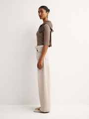 Paige Arellia 32" Full Length Barrel Leg Soft Sepia Jeans - Image 3 of 6