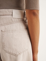 Paige Arellia 32" Full Length Barrel Leg Soft Sepia Jeans - Image 5 of 6