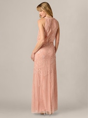 Adrianna Papell Pink Bead Blouson Long Dress - Image 2 of 6