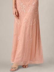 Adrianna Papell Pink Bead Blouson Long Dress - Image 5 of 6