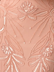 Adrianna Papell Pink Bead Blouson Long Dress - Image 6 of 6
