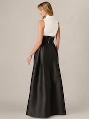 Adrianna Papell Black Colorblock Mikado Gown - Image 2 of 6
