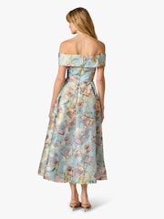 Adrianna Papell Blue Jacquard Ankle Length Dress - Image 2 of 5