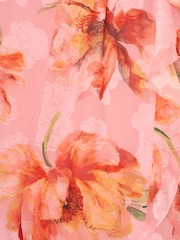 Adrianna Papell Pink Halter Trapeze Gown - Image 3 of 6