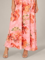 Adrianna Papell Pink Halter Trapeze Gown - Image 6 of 6