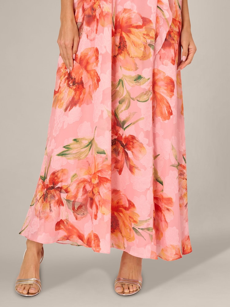 Adrianna Papell Pink Halter Trapeze Gown - Image 6 of 6