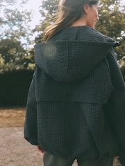 self. Navy Check Hooded Zip Through Jacket - Image 7 of 9