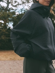 self. Navy Check Hooded Zip Through Jacket - Image 8 of 9