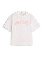 Tommy Hilfiger White Logo Jersey Crew Neck T-Shirt - Image 5 of 5