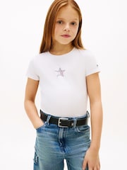 Weiß - Tommy Hilfiger Extra Slim Star Flag T-Shirt - Bild 1 von 5