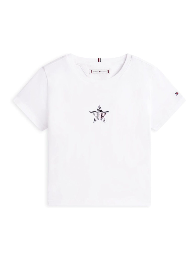 Weiß - Tommy Hilfiger Extra Slim Star Flag T-Shirt - Bild 5 von 5