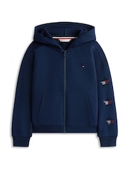 Tommy Hilfiger Blue Diamanté Star Back Logo Zip-Thru Hoodie - Image 5 of 5