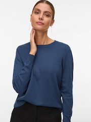 Vero Moda Blue Long Sleeve Crew Neck Jumper - Image 3 of 4