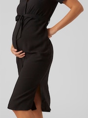 VERO MODA Black Maternity Short Sleeve Shirt Dress - Image 2 of 5