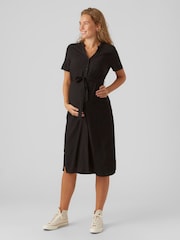 VERO MODA Black Maternity Short Sleeve Shirt Dress - Image 3 of 5