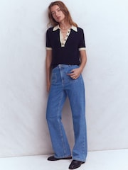 Boden Blue Straight Leg Pocket Jeans - Image 2 of 6