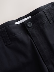 Black Baggy Fit Cotton Stretch Cargo Trousers - Image 8 of 9