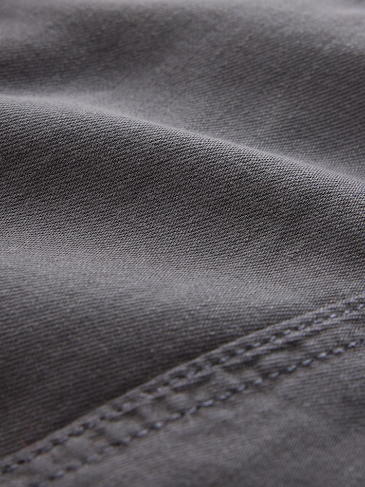 Γκρι - Lightweight Denim Funnel Neck Bomber Jacket - Εικόνα 10 του 10