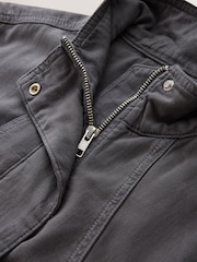 Grey Lightweight Denim Funnel Neck Bomber Jacket - Image 2 of 3