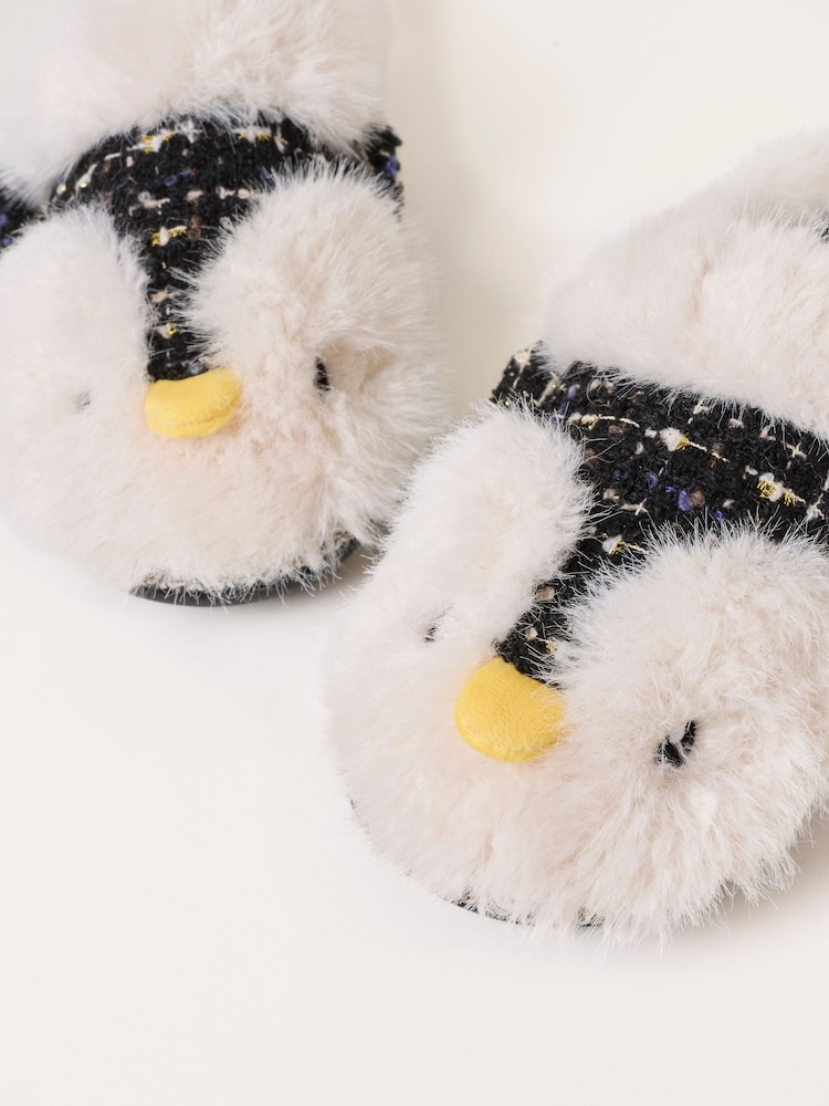 FatFace Novelty Black Penguin Mule Slipper - Image 1 of 3 FatFace Novelty Black Penguin Mule Slipper - Image 1 of 3