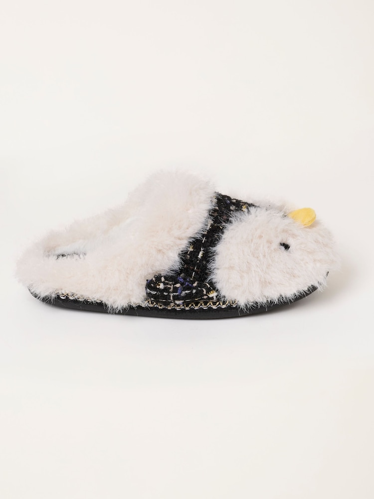 FatFace Novelty Black Penguin Mule Slipper - Image 2 of 3 FatFace Novelty Black Penguin Mule Slipper - Image 2 of 3