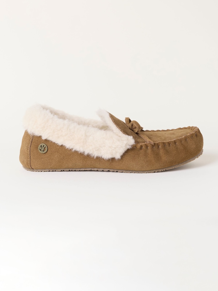 FatFace Mollie Tan Brown Suede Moccasin - Image 1 of 3 FatFace Mollie Tan Brown Suede Moccasin - Image 1 of 3