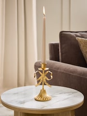 Gold Metal Bow Taper Candle Holder - Image 1 of 4