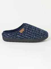 FatFace Navy Daniel Flexi Knitted Mule Slipper - Image 1 of 3