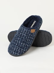 FatFace Navy Daniel Flexi Knitted Mule Slipper - Image 2 of 3