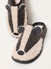 FatFace Novelty Black Badger Mule Slipper - Image 2 of 3