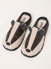 FatFace Novelty Black Badger Mule Slipper - Image 3 of 3