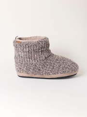 FatFace Matthew Oatmeal Knitted Boot Slipper - Image 1 of 3