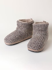 FatFace Matthew Oatmeal Knitted Boot Slipper - Image 2 of 3