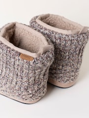 FatFace Matthew Oatmeal Knitted Boot Slipper - Image 3 of 3
