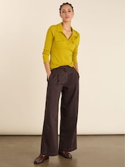 Allie Rib Collar Green Top - Image 3 of 5