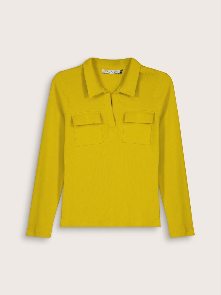 Allie Rib Collar Green Top - Image 5 of 5