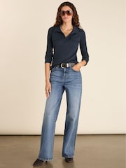 Allie Cotton Rib Collar Top - Image 3 of 5