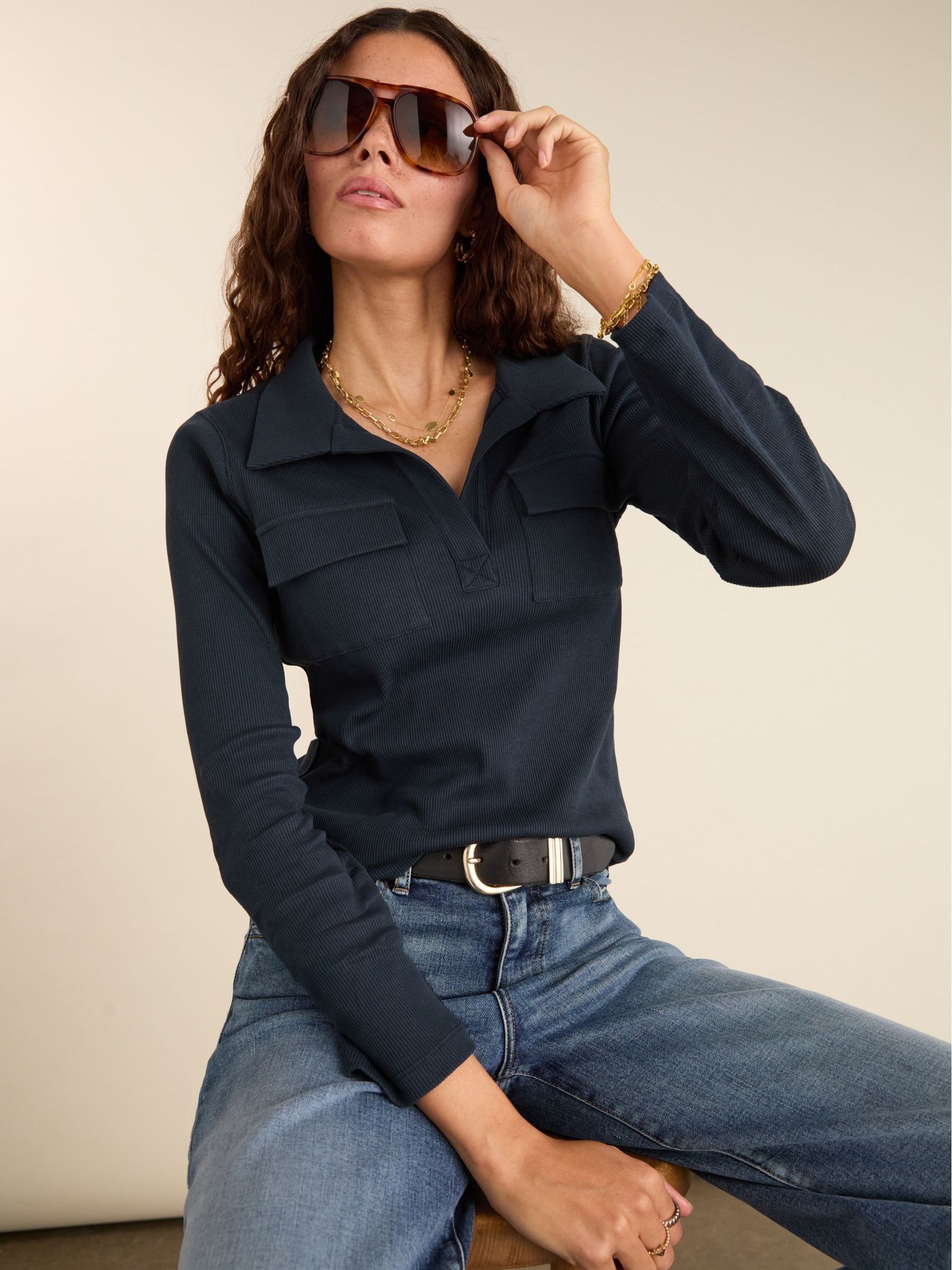 Buy Allie Cotton Rib Collar Top from Next South Africa