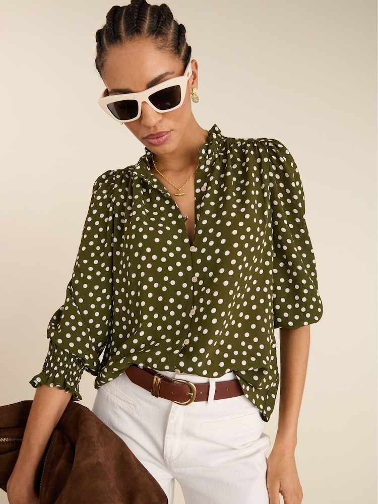 Baukjen Green Cela Printed Blouse - Image 1 of 5 Baukjen Green Cela Printed Blouse - Image 1 of 5