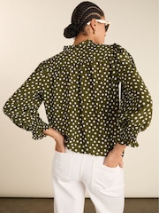 Baukjen Green Cela Printed Blouse - Image 4 of 5