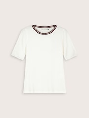 Baukjen Cream Sylvie Rib Crew Neck T-Shirt - Image 3 of 3