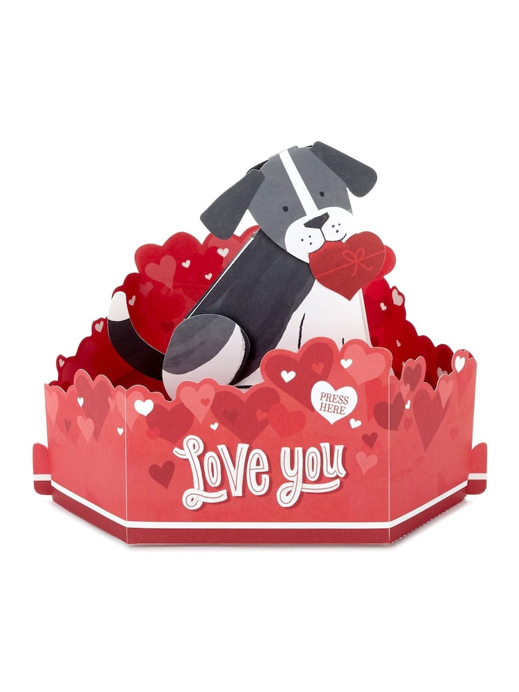 Hallmark Red Love You 3D Dog Music & Motion Valentine's Card - Image 2 of 4