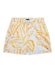 Tommy Hilfiger Orange Medium Drawstring Print Swim Shorts - Image 1 of 2