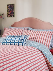 Land & Shore Blue or Red Quintin Stripe Duvet Set - Image 1 of 5