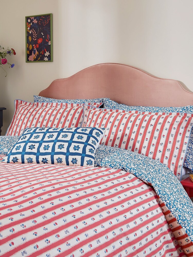 Land & Shore Blue or Red Quintin Stripe Duvet Set - Image 1 of 5