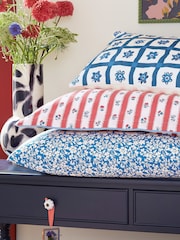 Land & Shore Blue or Red Quintin Stripe Duvet Set - Image 5 of 5