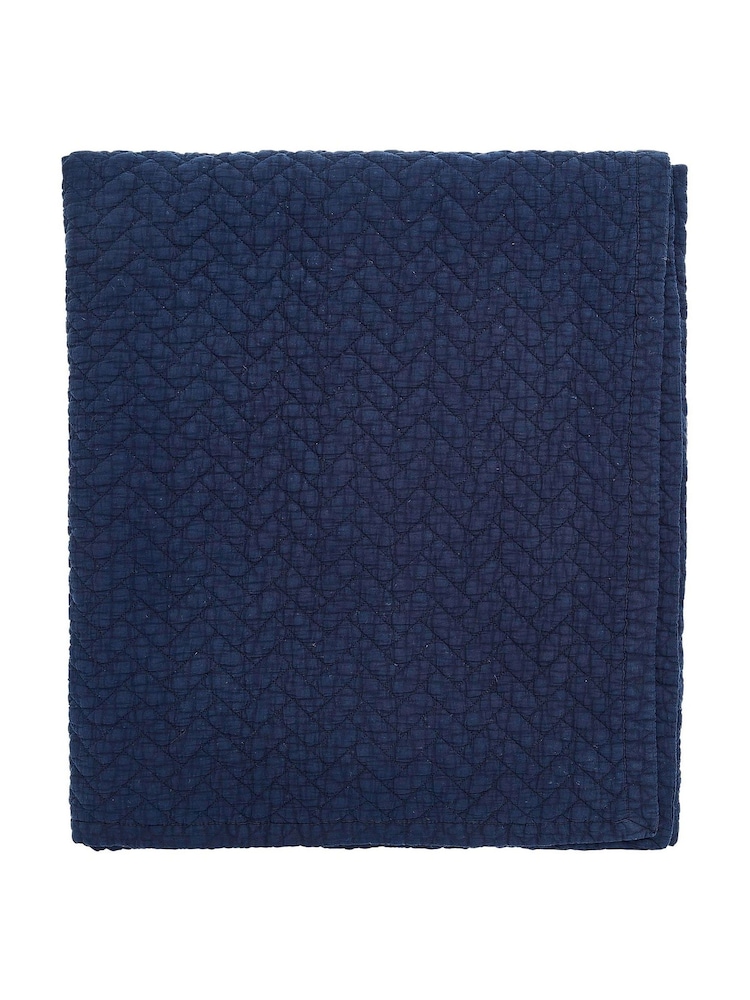 Bedeck of Belfast Indigo Kayah Quilted Throw - Image 2 of 4